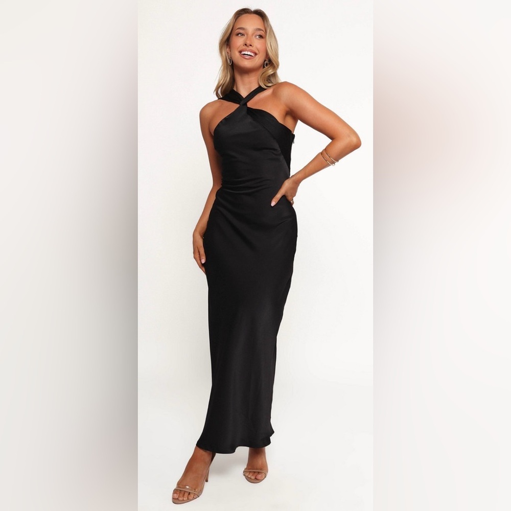 Elegant Black Halter Dress